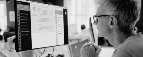 person using ai chatbox